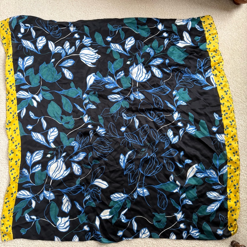 NWT Halogen silk 3 way black combo scarf